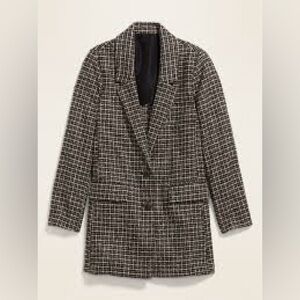 Old Navy Wool Mix Plaid Blazer Coat Jacket NWT M